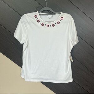 Breckenridge White Embellished‎ Women's Top